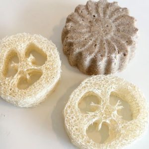 luffa porte savon et shampoing